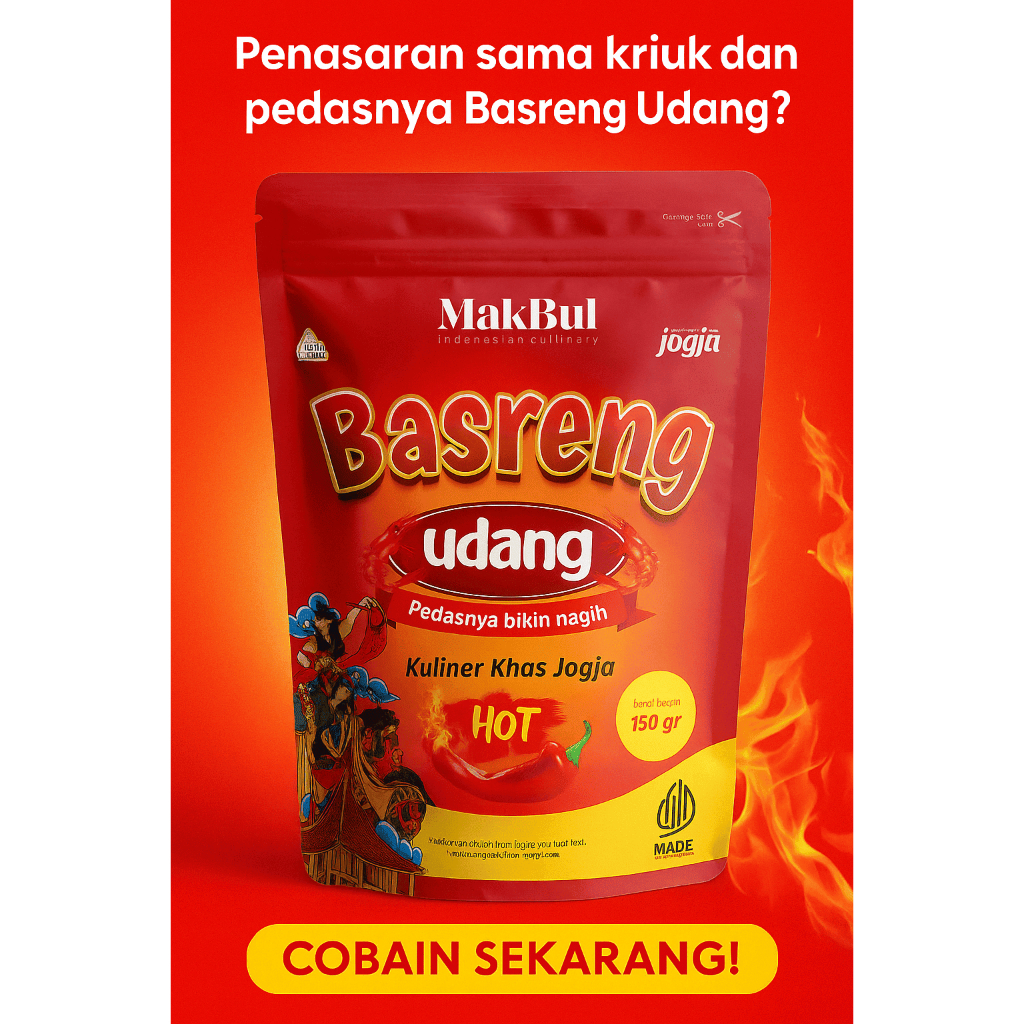 Basreng sapi udang pedas/original Makbul oleh-oleh jogja