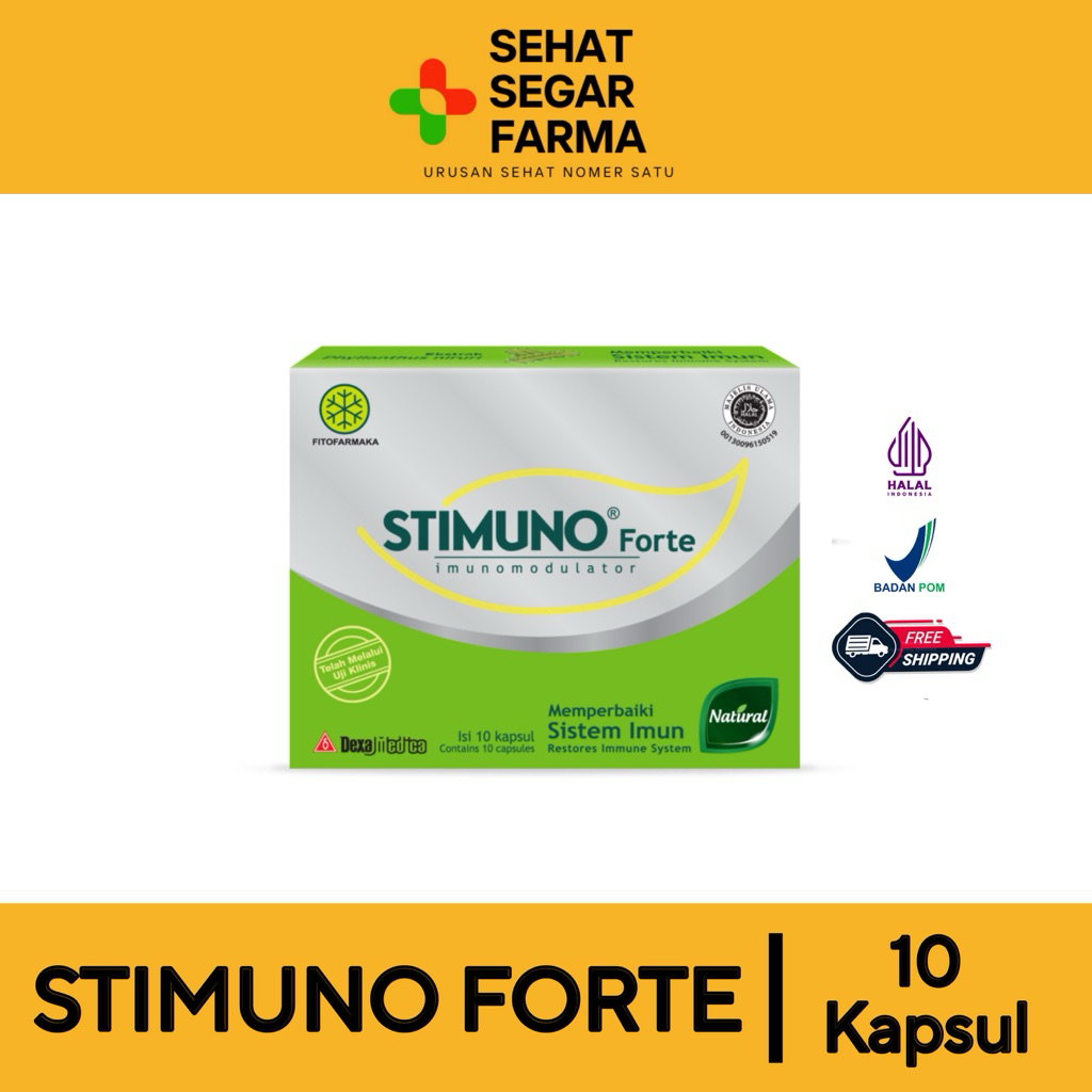 STIMUNO FORTE 10 KAPSUL MEMPERBAIKI SISTEM IMUN MENIGNKATKAN ANTIBODI DAN MENGAKTIFKAN KEKEBALAN TUB