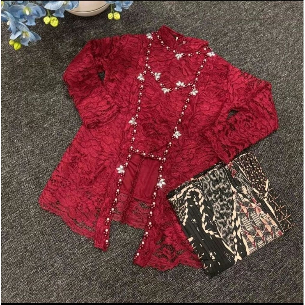 Kebaya Anak Model Kutu Baru Usia 4-13 THN/Kebaya Brokat Anak Kutu Baru Cocok Buat Acara Pesta Dan Wi