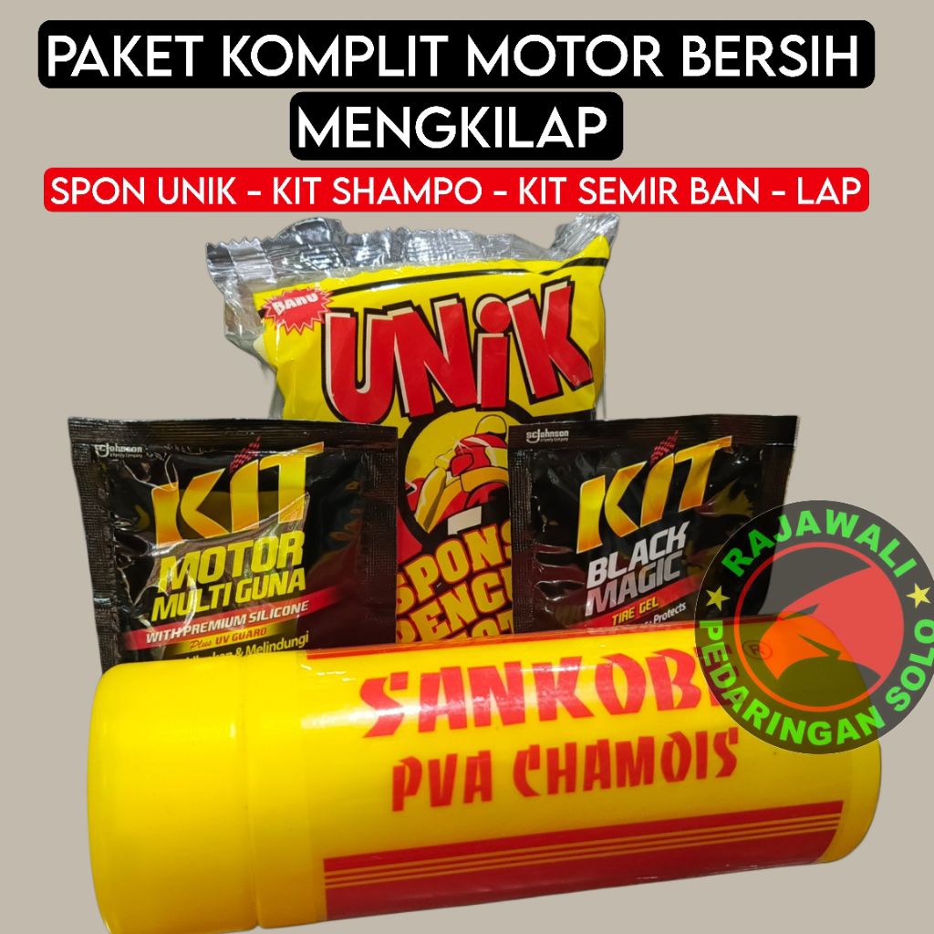 Aneka Paket Cuci Motor Kit Multiguna Semir Ban Spon dan Lap - Kit Semir Ban - Kit Shampoo
