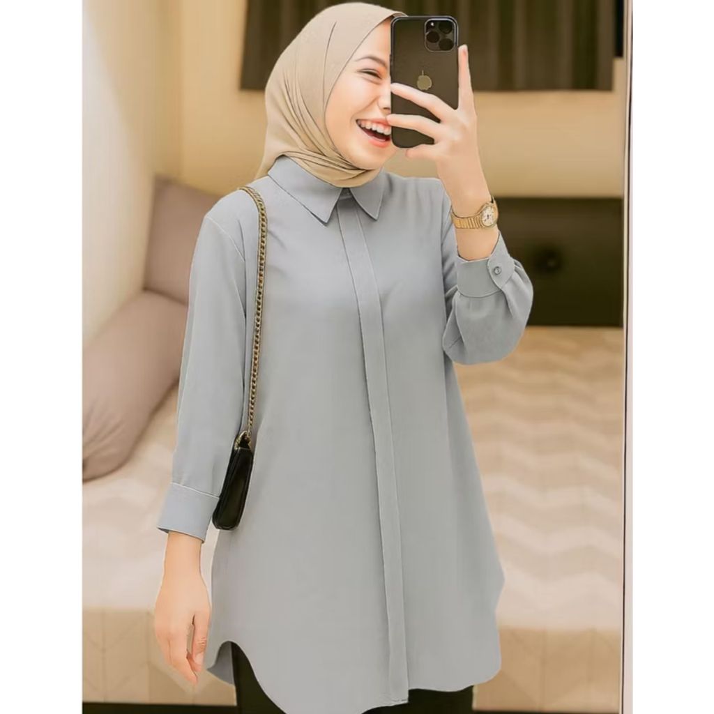 Tunik OOTD Hangout Best Seller Simple Model Korea Muslimah Keren Terlaris Cocok Untuk Acara Kasual P