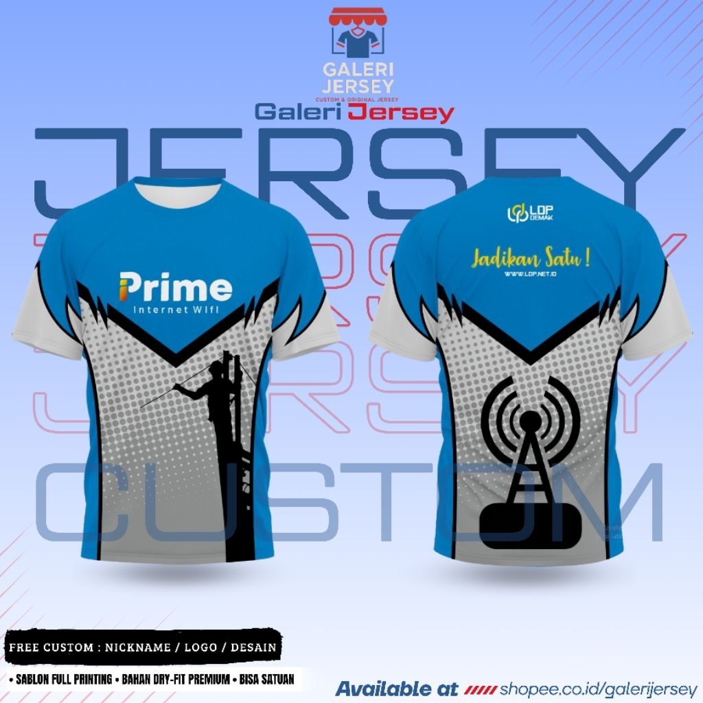 KAOS JERSEY PLN/LISTRIK/WIFI TERBARU & KEREN FULL PRINTING | JERSEY CUSTOM BAHAN DRY-FIT PREMIUM