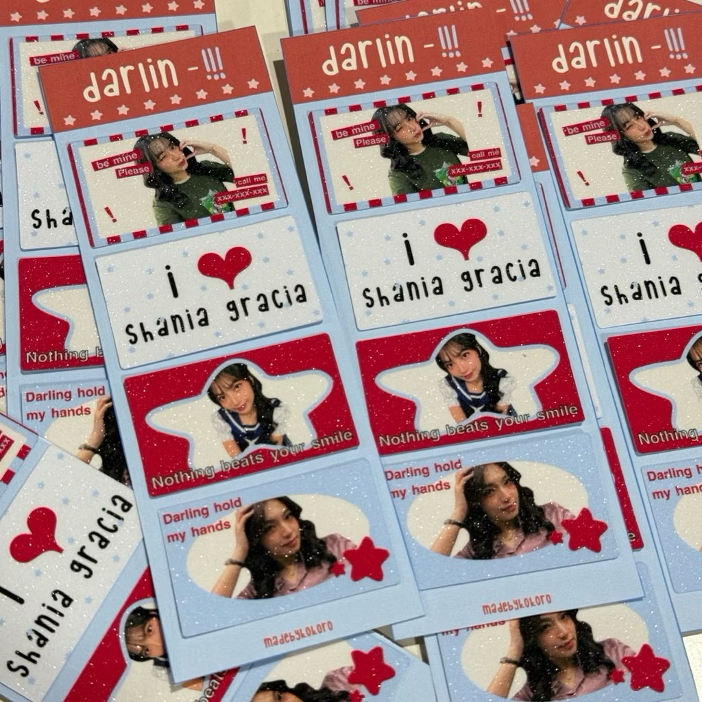 JKT48 DARLIN GLITTER STICKER STIKER SHANIA GRACIA SHANI HARUKA NABILAH GABRIELA GITA FENI YESSICA MI
