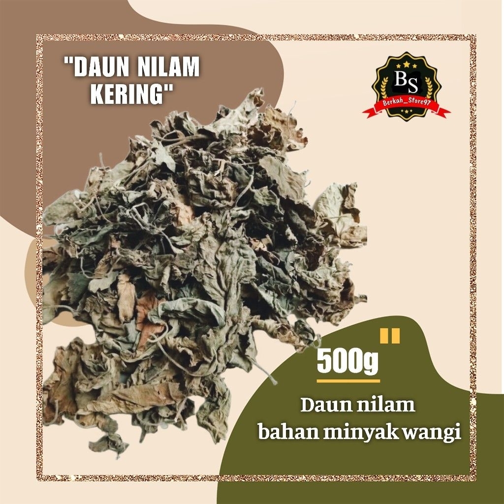 500g DAUN NILAM KERING SUPER BAHAN UNTUK MINYAK WANGI