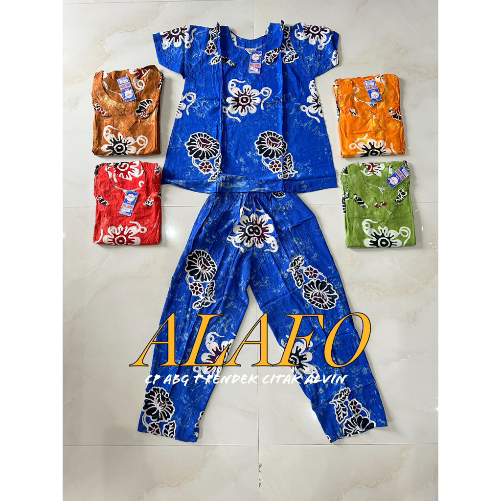 BAJU TIDUR NYAMAN CP ABG T PENDEK BATIK ALVIN CITAK