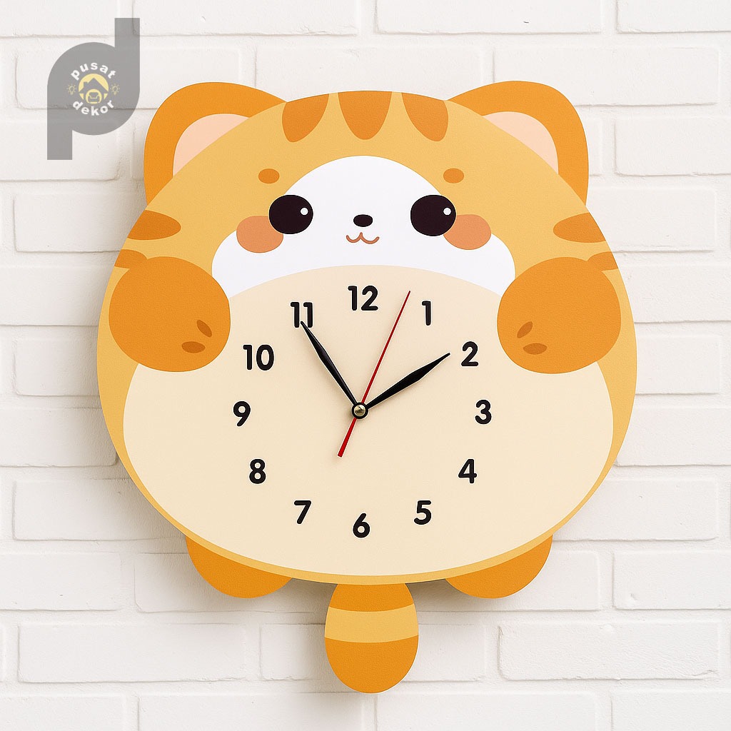 Jam Dinding Kucing Lucu Dekorasi Ruang Tamu Jam Dinding Mode Sederhana Jam Dinding Kartun unik