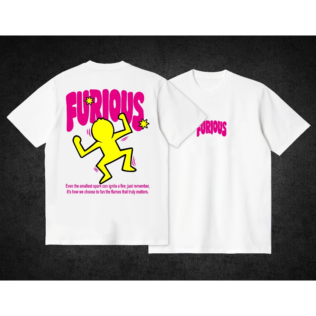 LuckZONE T-Shirt | Kaos Atasan Pria | Furious | Cotton Combed 24s