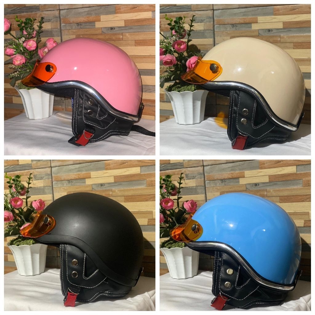 Helm cooper ventage motor dan sepedah listrik anak dan dewasa murah // sudah termasuk pet