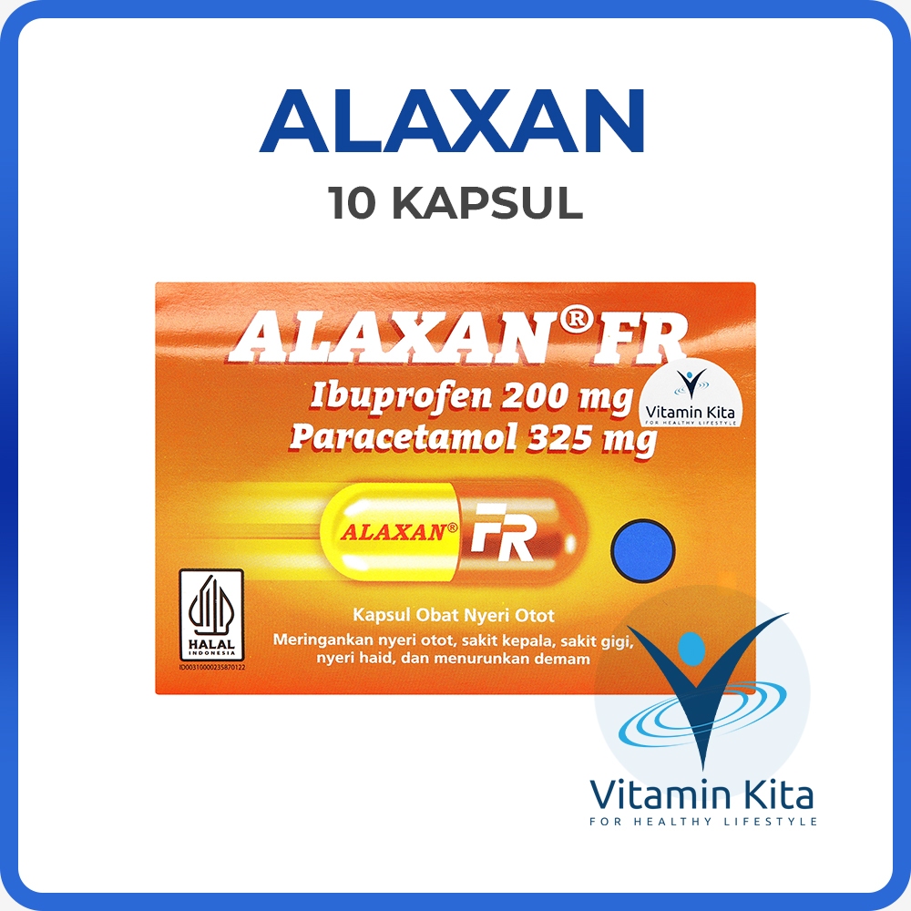 ALAXAN FR IBUPROFEN 200 MG PARACETAMOL 325 MG - 1 STRIP @10 KAPSUL | Obat Penurun Panas, Sakit Gigi,