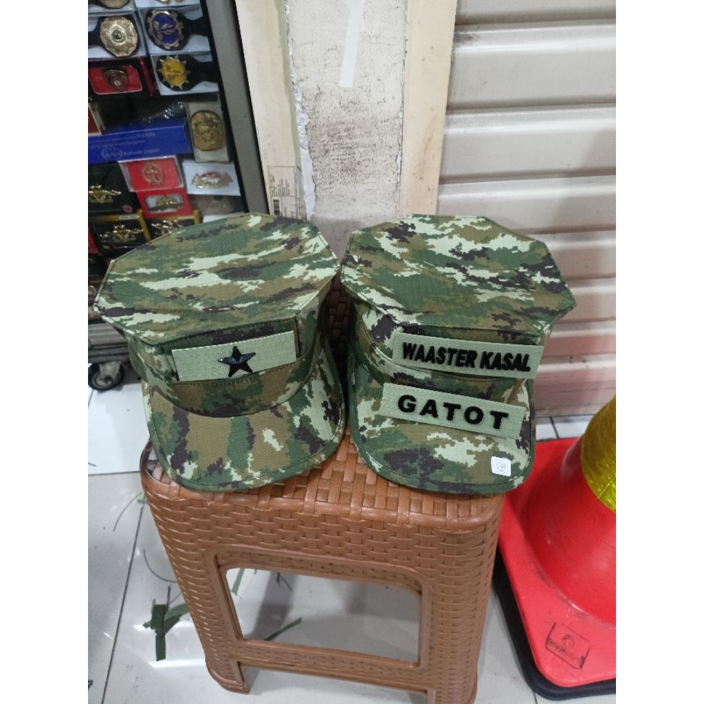 Topi Pet PDL Okinawa Terbaru Sage Green + Pangkat Brigjen Dan Nama