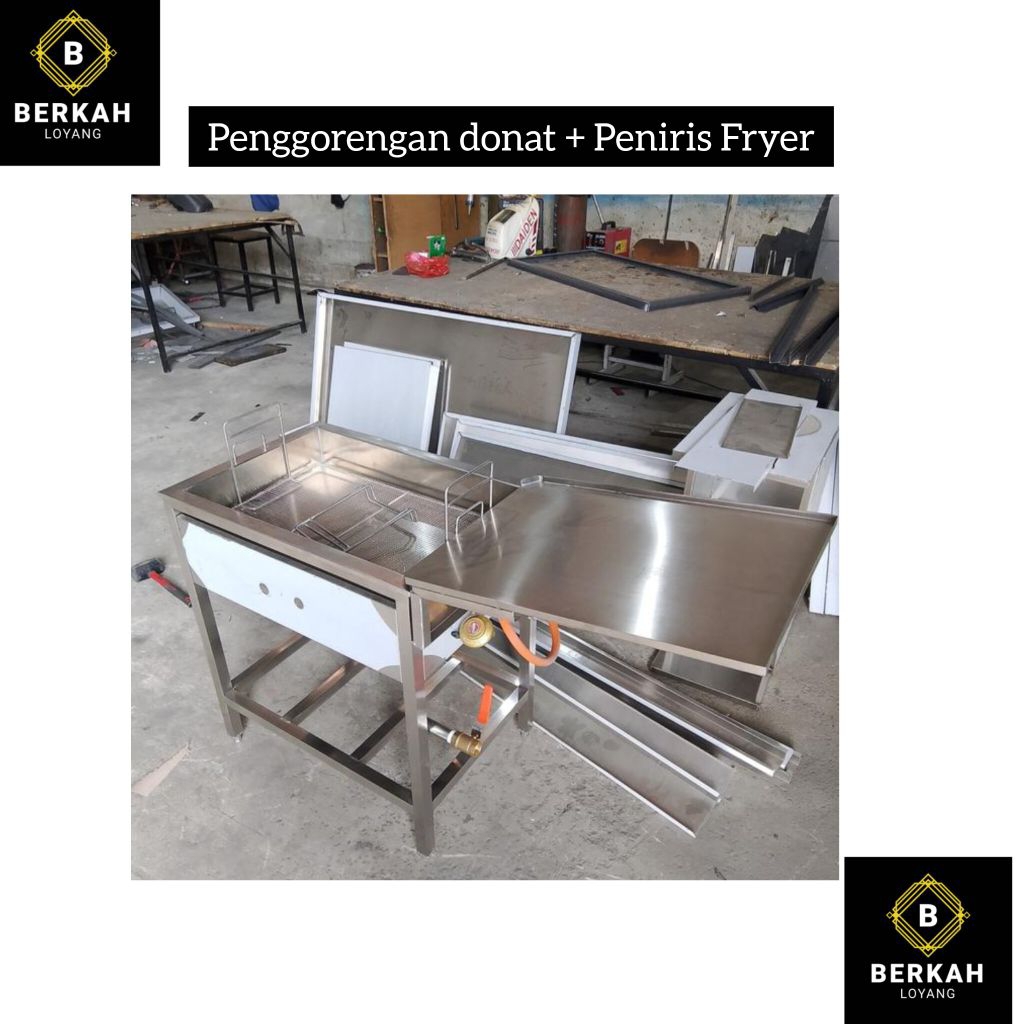 penggorengan donat + peniris fryer 60x40x10cm