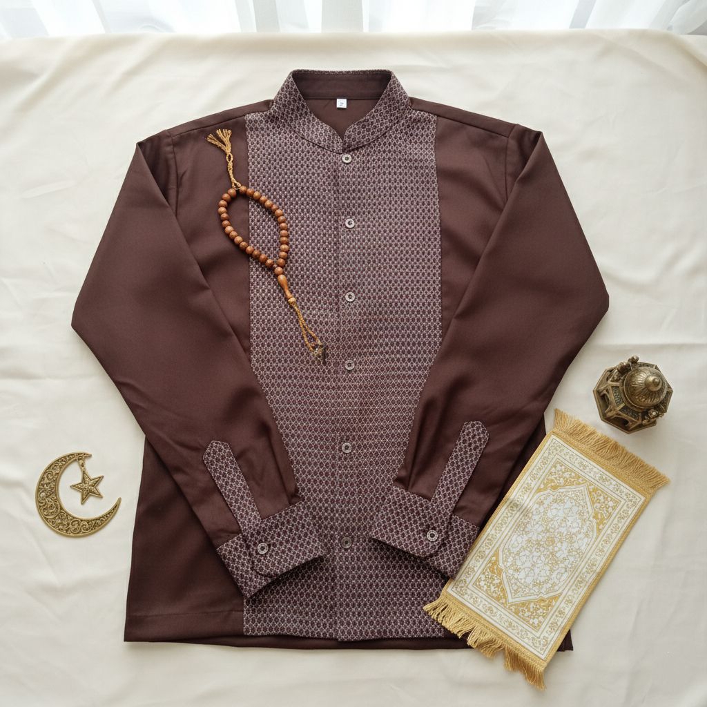 Baju Koko Lengan Panjang Simple Terjamin Kekinian Keren Pakaian Muslim Outfit Muslim Atasan Cowok Ba