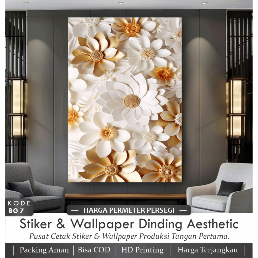 Cetak Wallpaper Stiker Bunga 3d Wallpaper Dinding Bunga Mawar Terlaris Wallpaper 3d murah