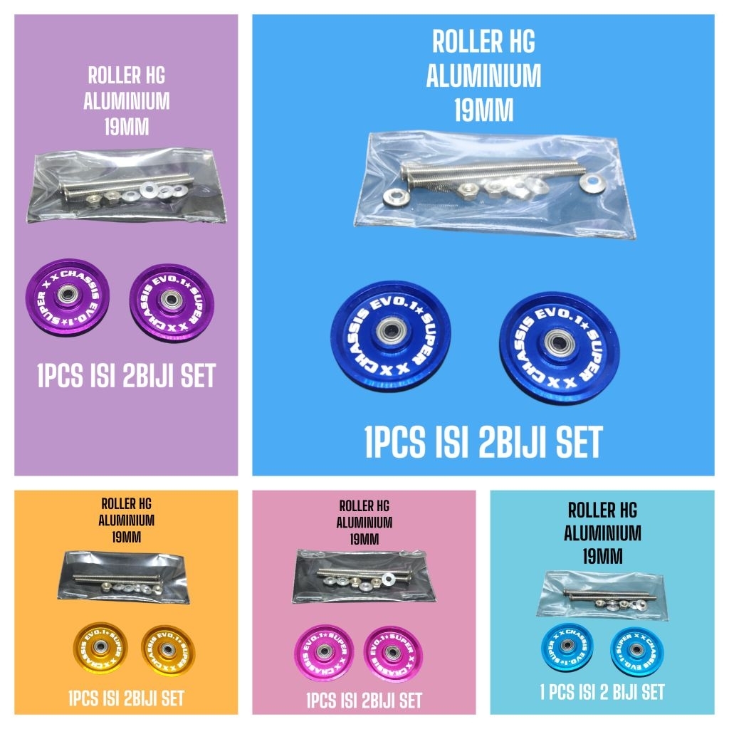 Rep Tamiya 94780 HG Roller Bearing Aluminium Super XX Chassis EVO.1 - 19mm - sisi rata