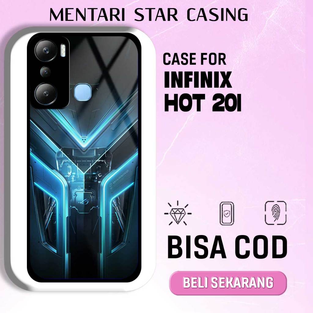 CASE INFINIX HOT 20i - SOFTCASE PREMIUM MATE HARD CASE - CASE GLOSY HOLOGRAM MOTIF ROG