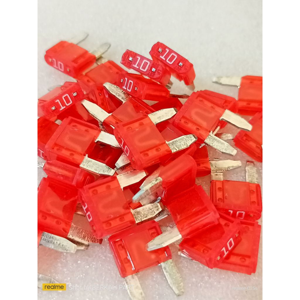 sekering tancap mini, sikring tancap mini 10A original motor dan mobil