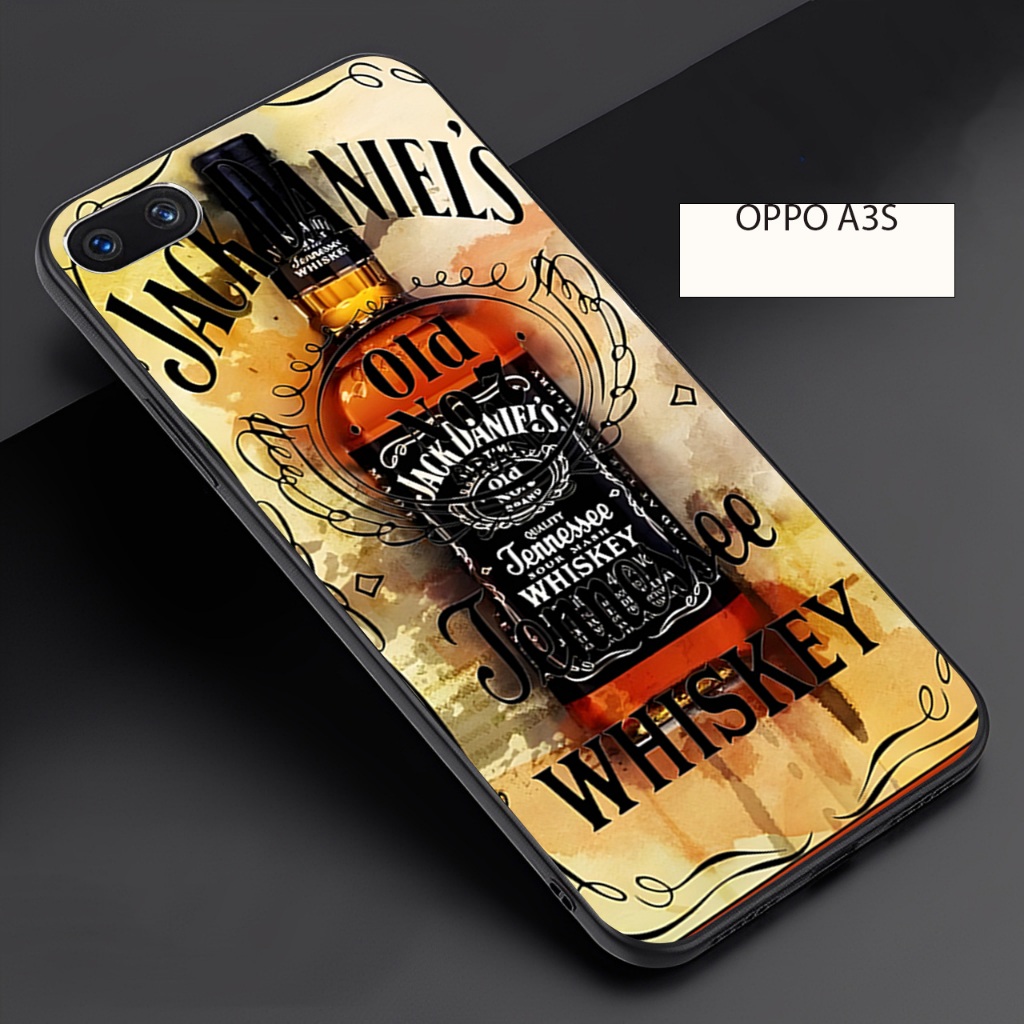 (FC27) Softcase Kaca Glossy For OPPO A3S - Motif Minuman - Casing Anti Pecah Anti Gores dan Kotoran