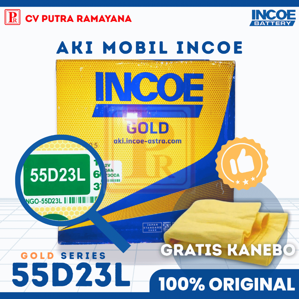 AKI (ACCU) MOBIL INCOE GOLD 55D23L ORIGINAL
