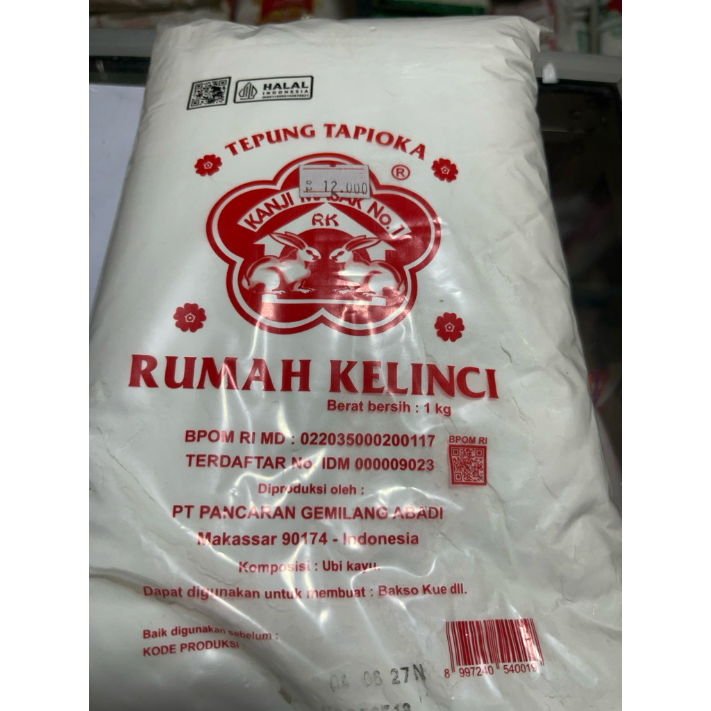 Kanji tepung tapioka  rumah kelinci