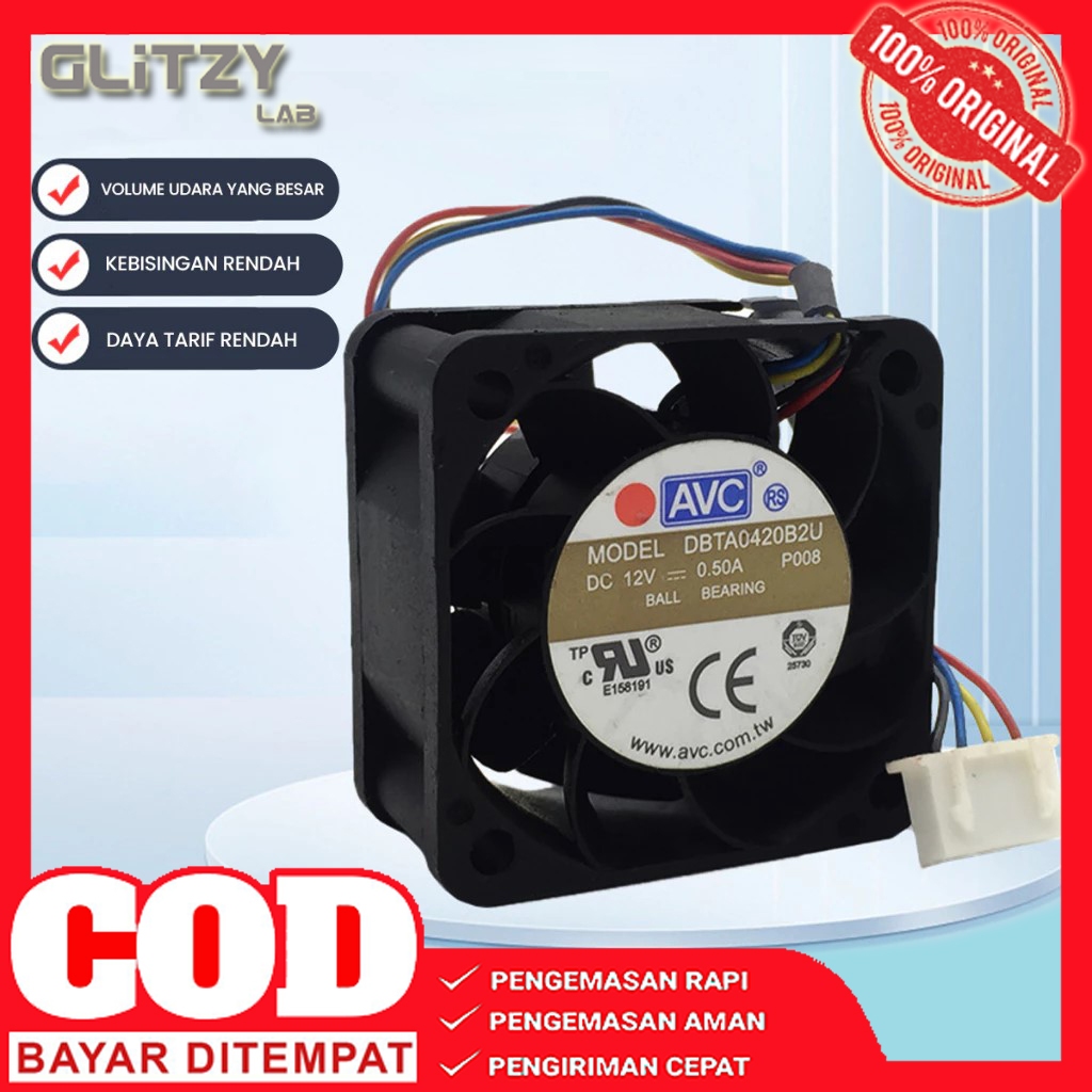 Kipas Fan AVC DC 12V 0.50A High Speed DBTA0420B2U Processor 4 cm KIPAS_AVC - Glitzy
