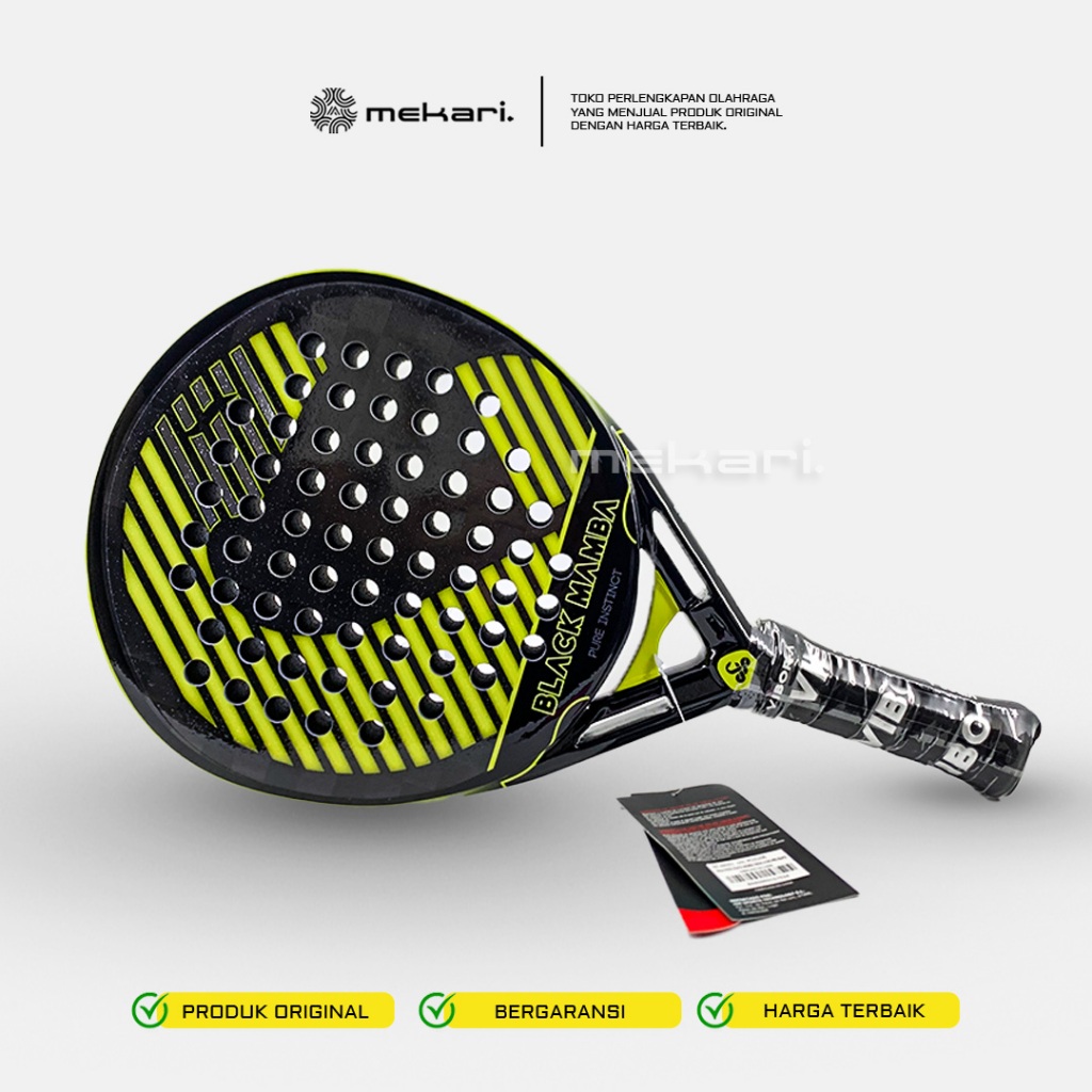 Vibor-A Raket Padel BLACK MAMBA EVO PRO BLACK 2026 - Hybrid Round, Frame Carbon, Faces Jacquard Carb