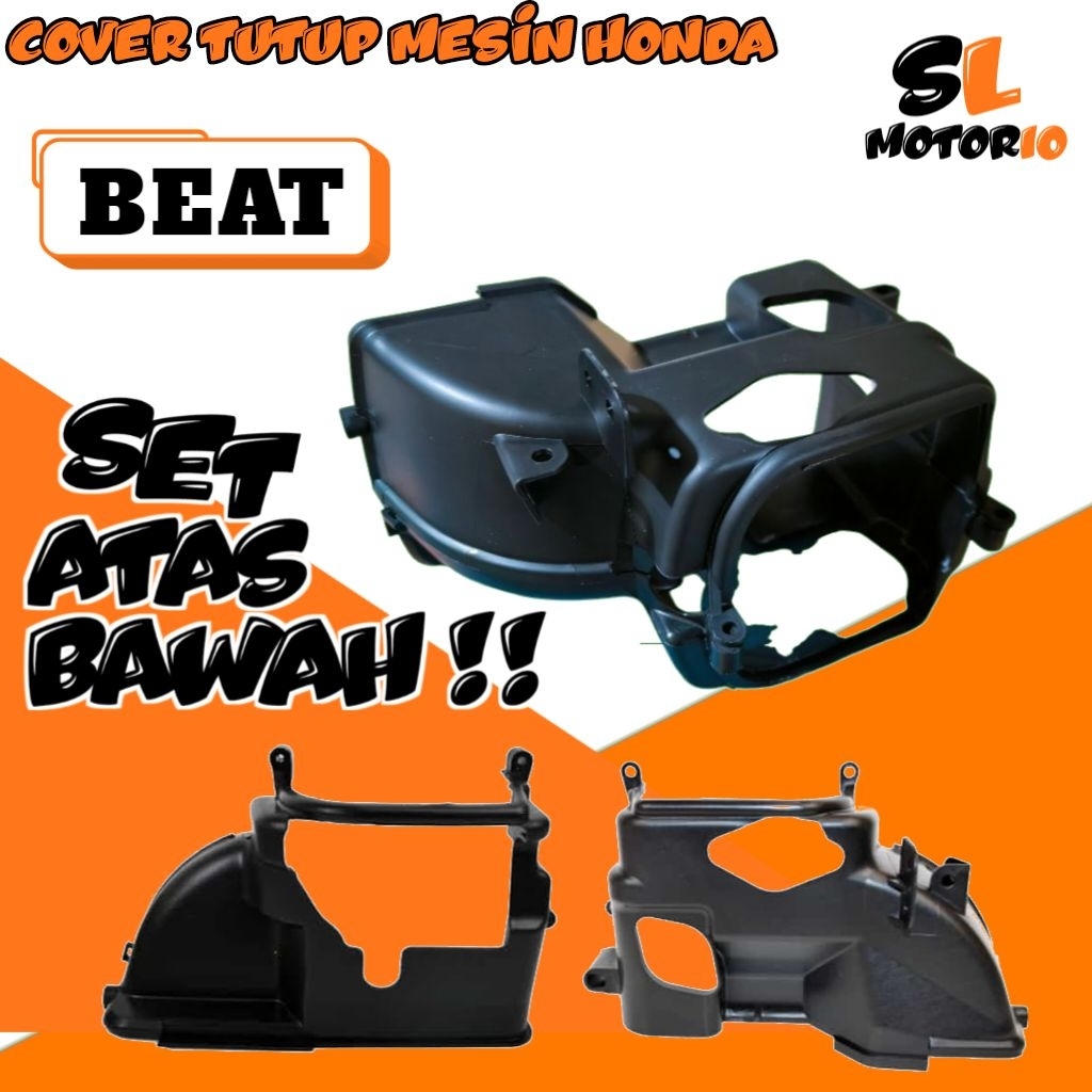 Cover Mesin Beat Karbu KVY Cover Mesin pelindung Mesin Beat Karbu Cover Mesin Atas Bawah Beat Karbu