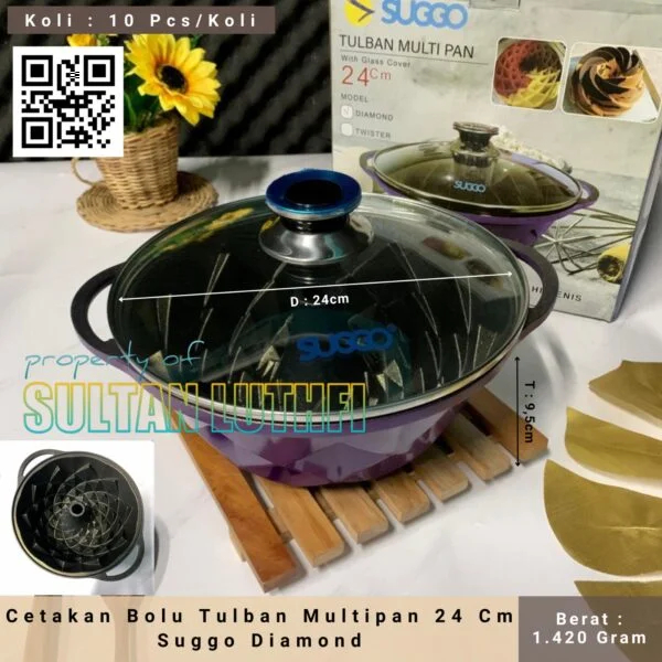 Cetakan Bolu Tulban Multipan 24 Cm Suggo Diamond