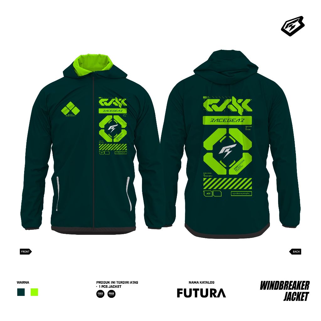 JAKET WINDBREAJER JAKET WATERPROOF FUTURA SERIES