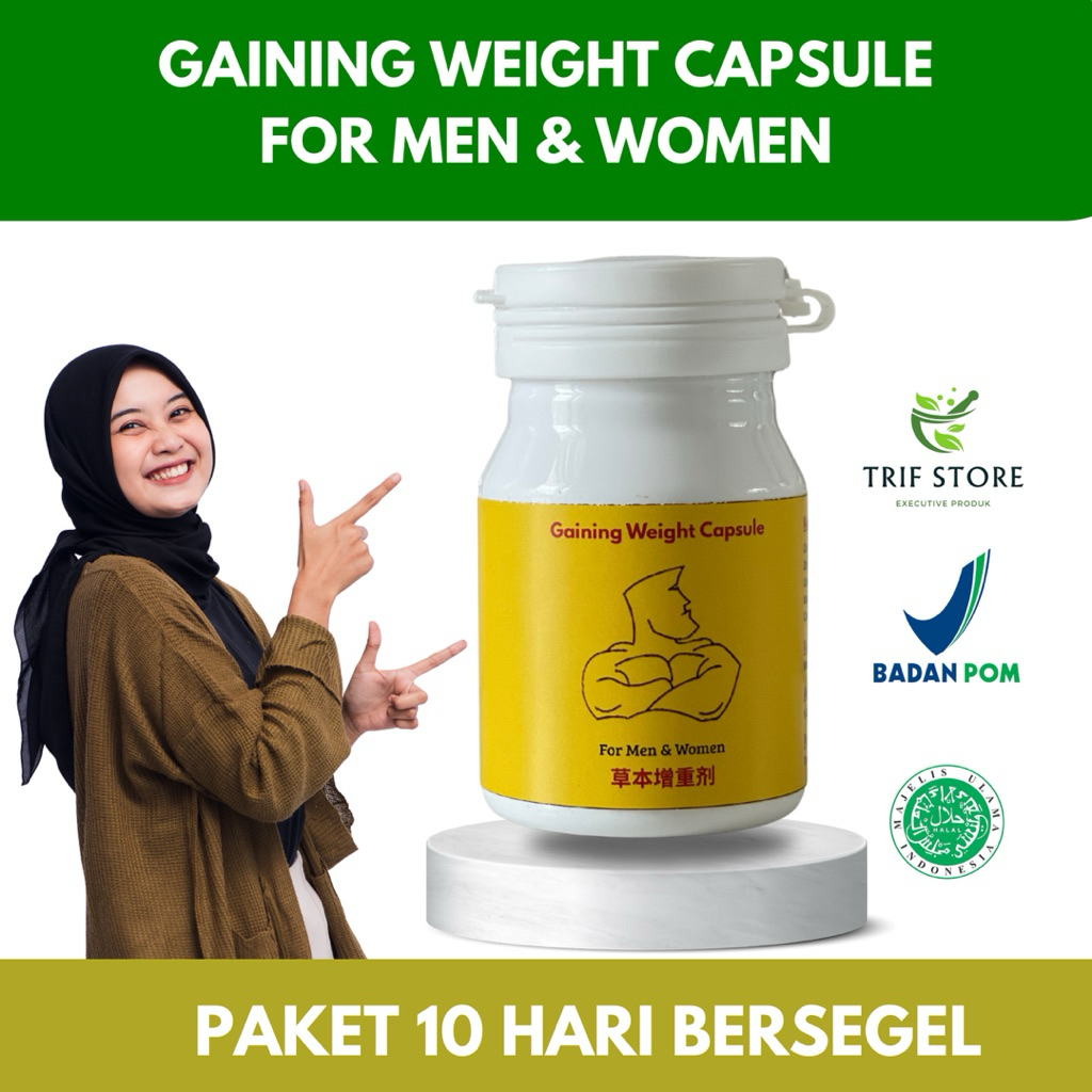 GAINING WEIGHT CAPSULE Herbal BPOM – Obat Penggemuk Badan Aman & Alami | Suplemen Penambah Berat Bad