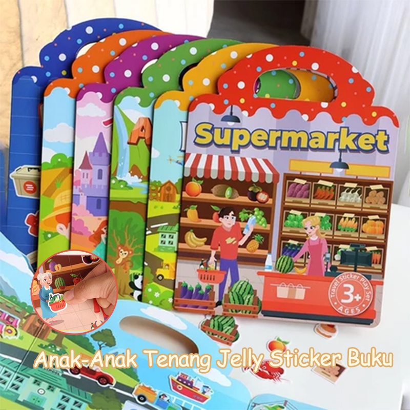 Anak-anak Tenang Sticker Buku, Dinosaurus Hewan Awal Fokus Gel Sticker