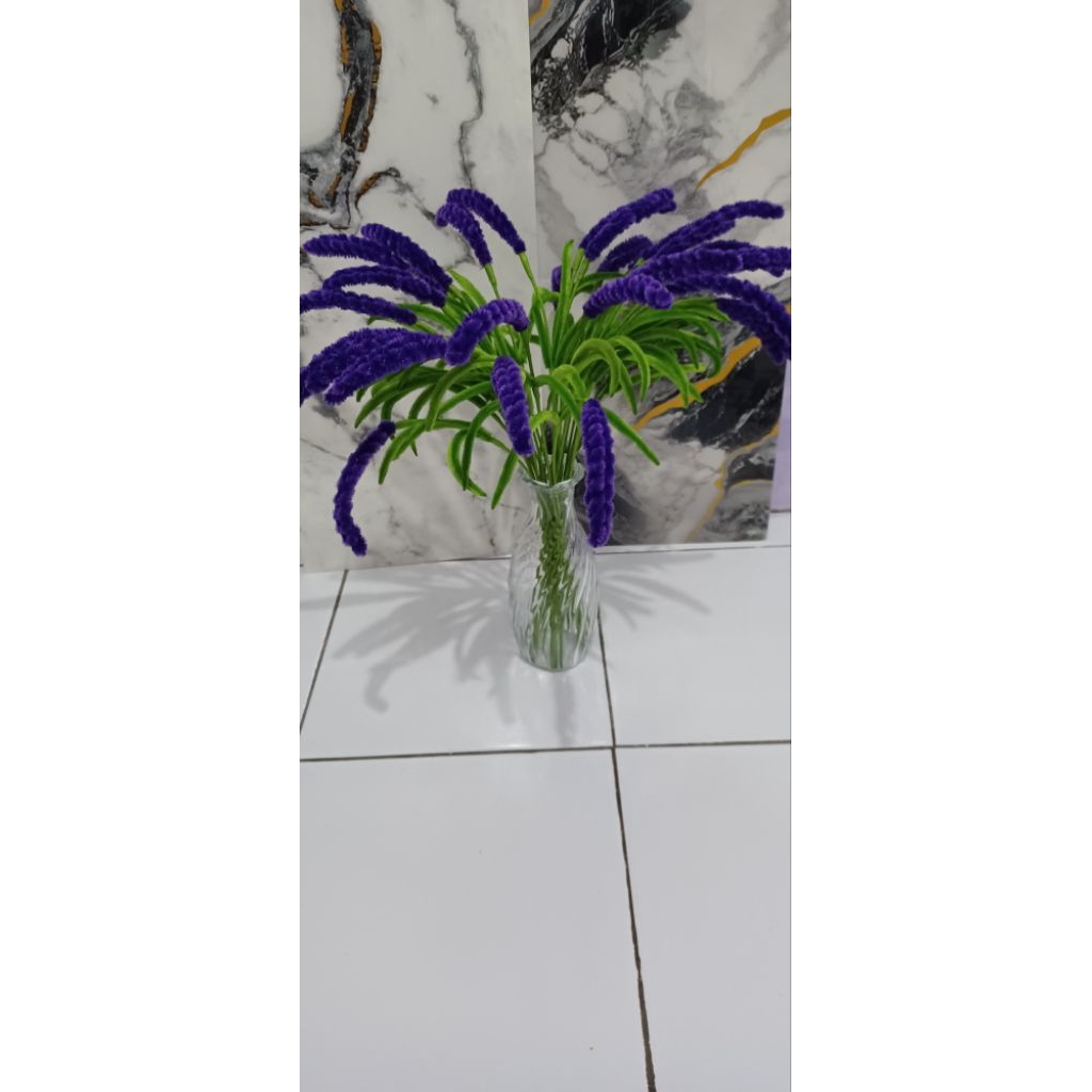 Bunga lavender/ Lavender kawat bulu/ Hiasan rumah/ Bunga Hiasan rumah.