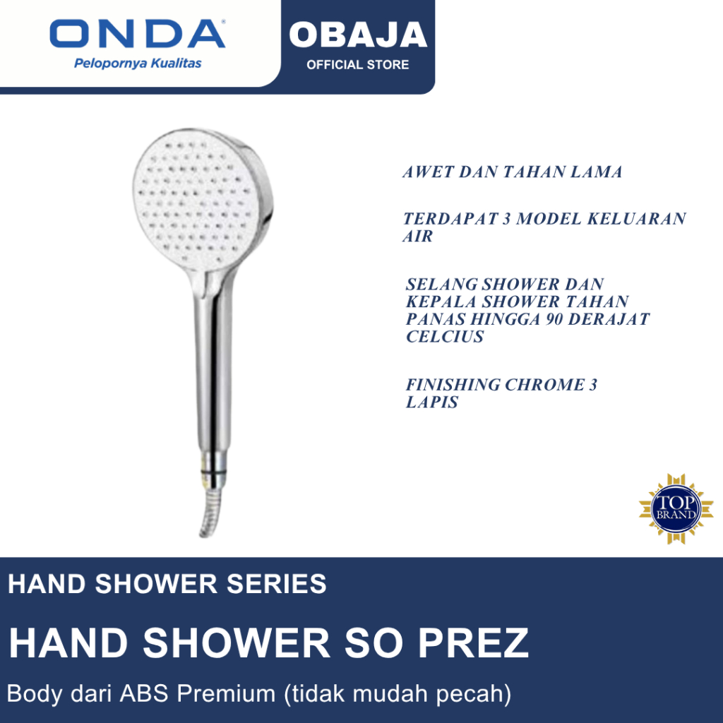 Onda Hand Shower SO PREZ / Hand Shower Onda / Shower Mandi SO PREZ Onda