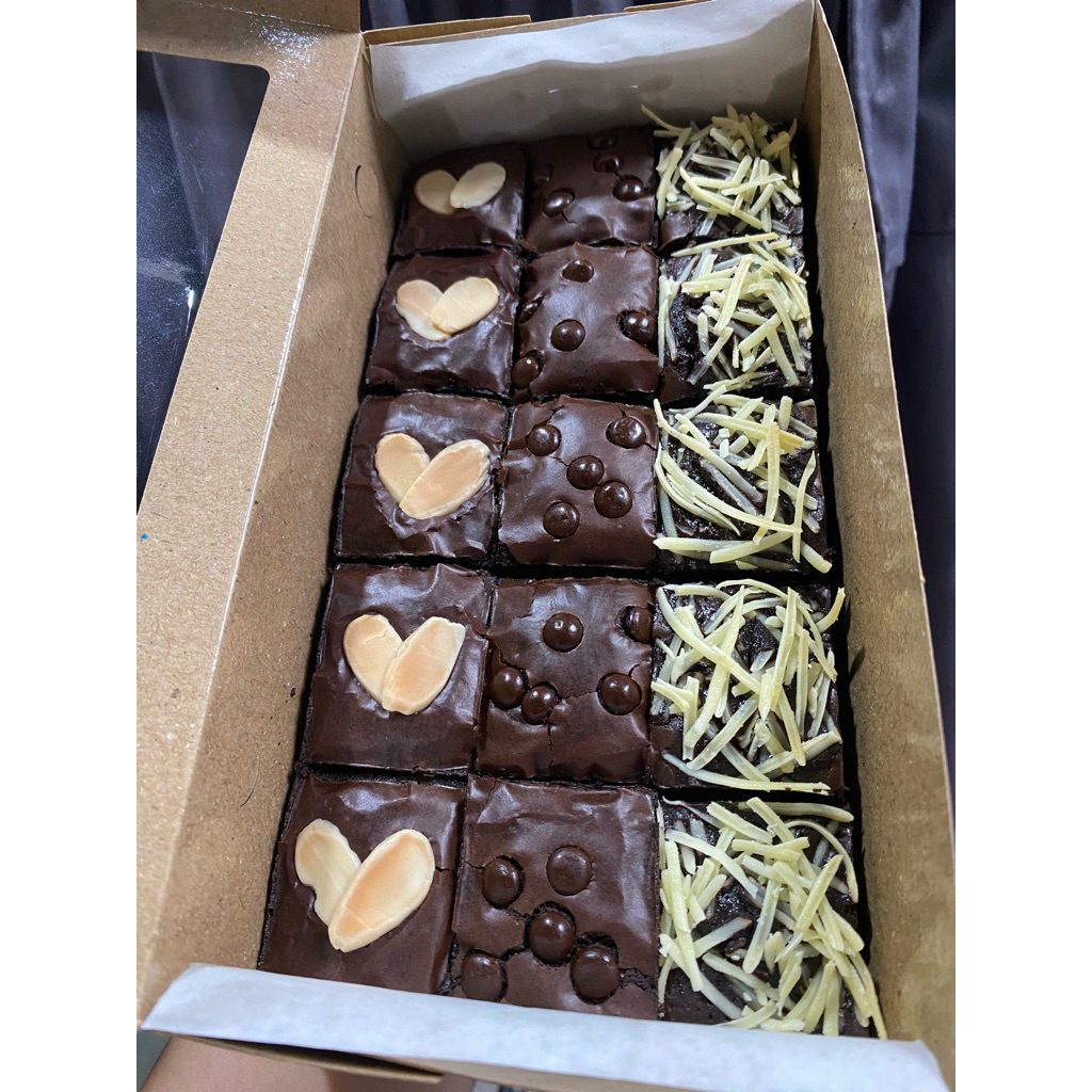 Dapur nombom fudgy brownies/brownies sekat ukuran 10x20 15 potong