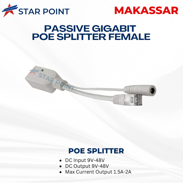 Passive Gigabit POE Splitter Female|Gigabit POE Injector Cewek