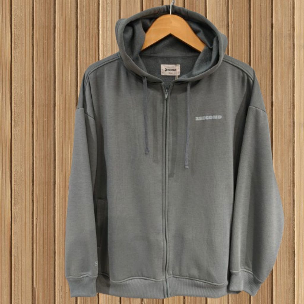 3Second Jaket Hoodie Zipper Pria Relaxed Fit 090225 Original