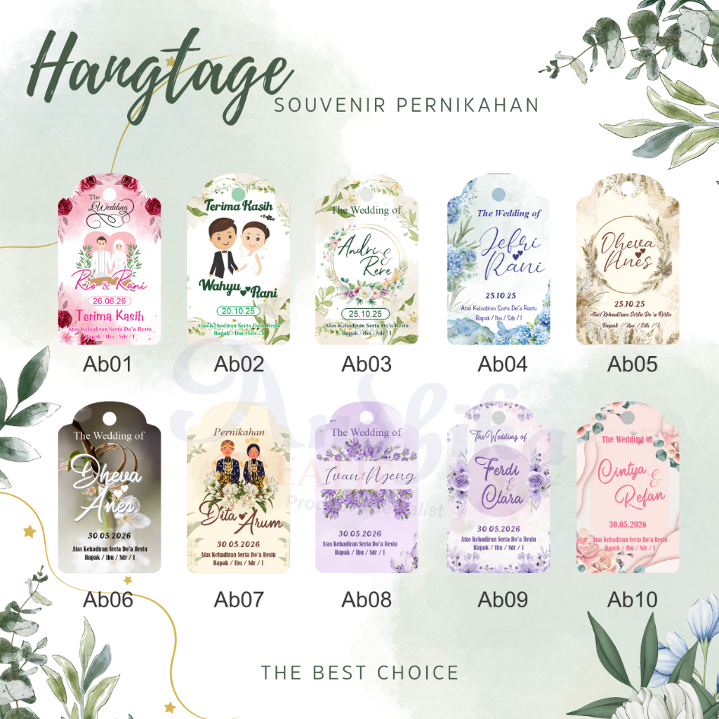 KARTU UCAPAN SOUVENIR PERNIKAHAN / HANGTAG / Label Thank You