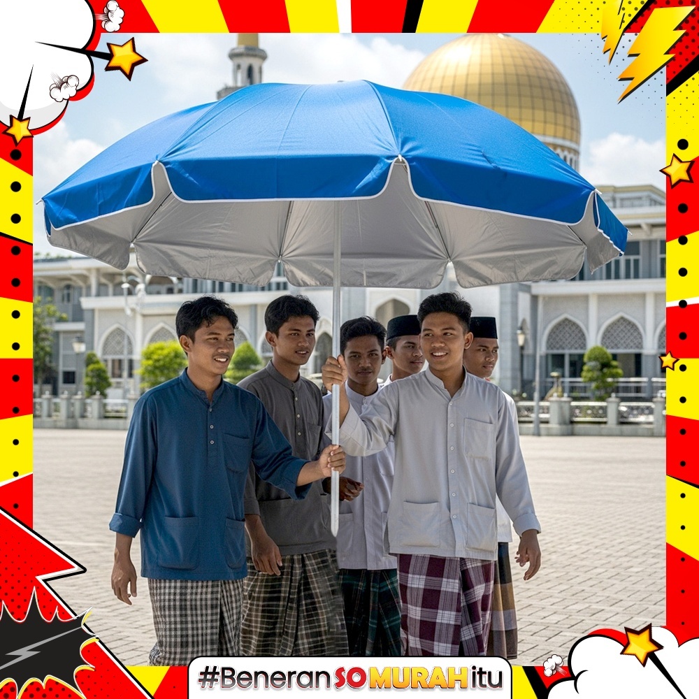 Payung Tenda Lipat Masjid Mushola Outdoor Ukuran Jumbo Anti UV Free Tas Payung Parasol Booth