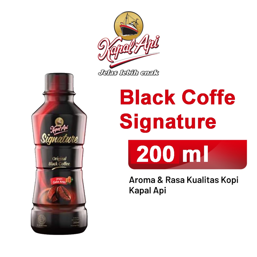 Kopi Kapal Api Signature Black Coffe Gula Aren 200ml