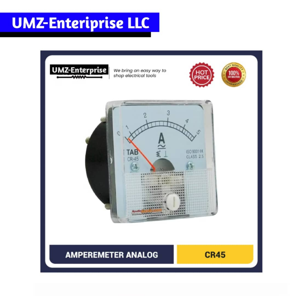 Amperemeter | Amper meter | Ampere Meter Analog AC/DC 50 A CR45 Direct TAB / Ampere Meter Analog Cha