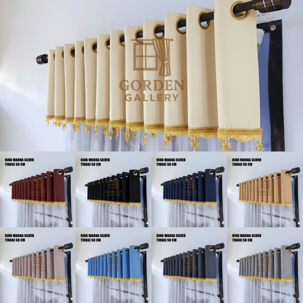 Poni Gorden Saja Gelombang Poni Blackout Poni Gorden Polos Rumbai Ring Silver