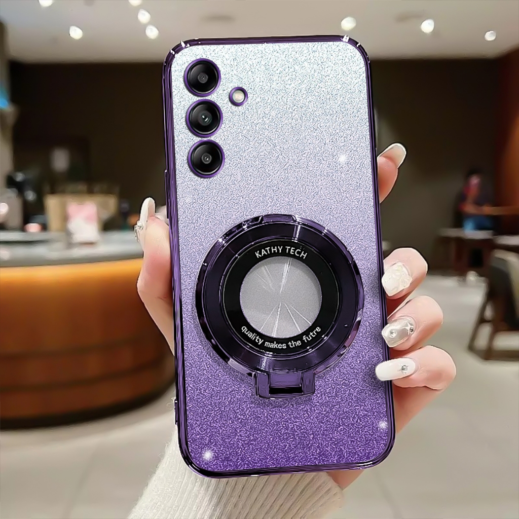 Soft Case Samsung A25 5G A55 5G A54 5G Casing Glitter Ring Magnetic Holder