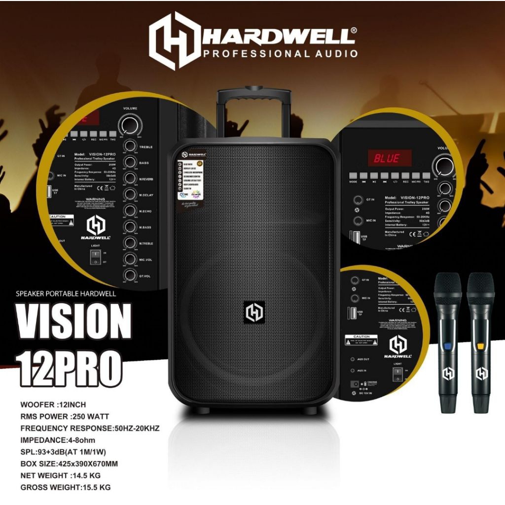 Speaker Portable HARDWELL Vision 12 Pro 12 Inch Original
