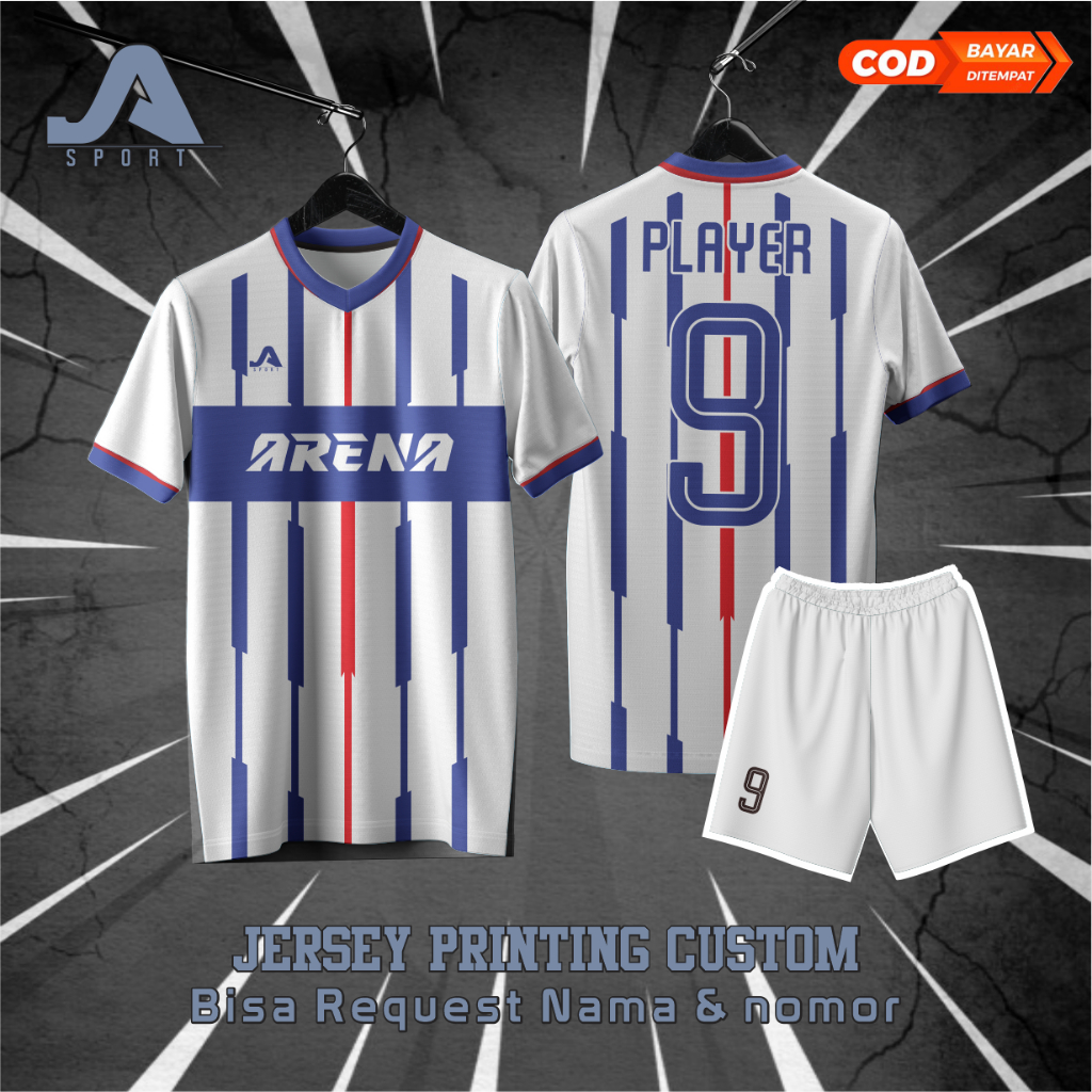 ARENA JERSEY FUTSAL || JERSEY SEPAK BOLA || JERSEY VOLI || JERSEY CUSTOM PRINTING REQUEST LOGO NOMOR