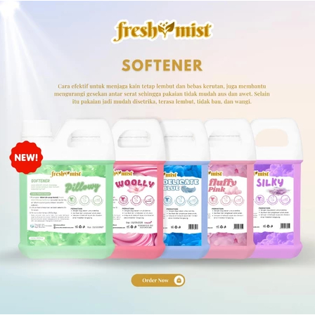 SOFTENER Pelembut dan Pewangi Pakaian PREMIUM FRESH MIST 1L