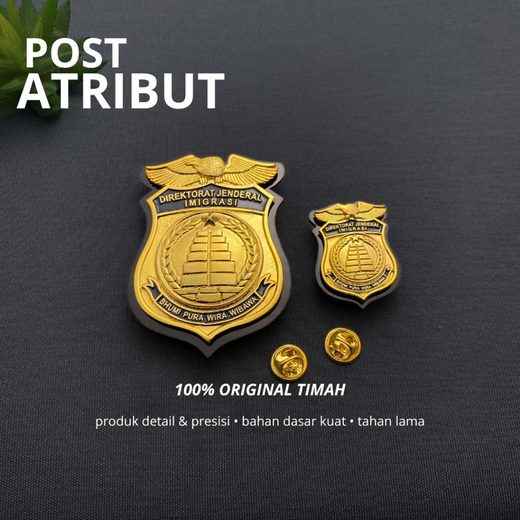 Standar Brevet Kewenangan Imigrasi Terbaru / Pin Kewenangan Imigrasi Terbaru Standar / Atribut Kemen