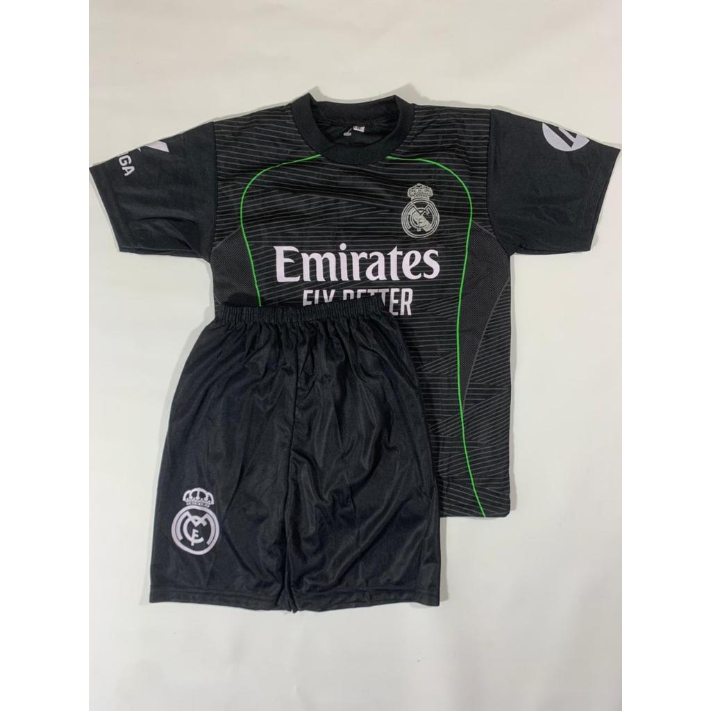 Setelan Jersey Anak Real Madrid Hitam Away Usia 0-12TH - Jersey Anak Real Madrid Setelan Hitam Away 