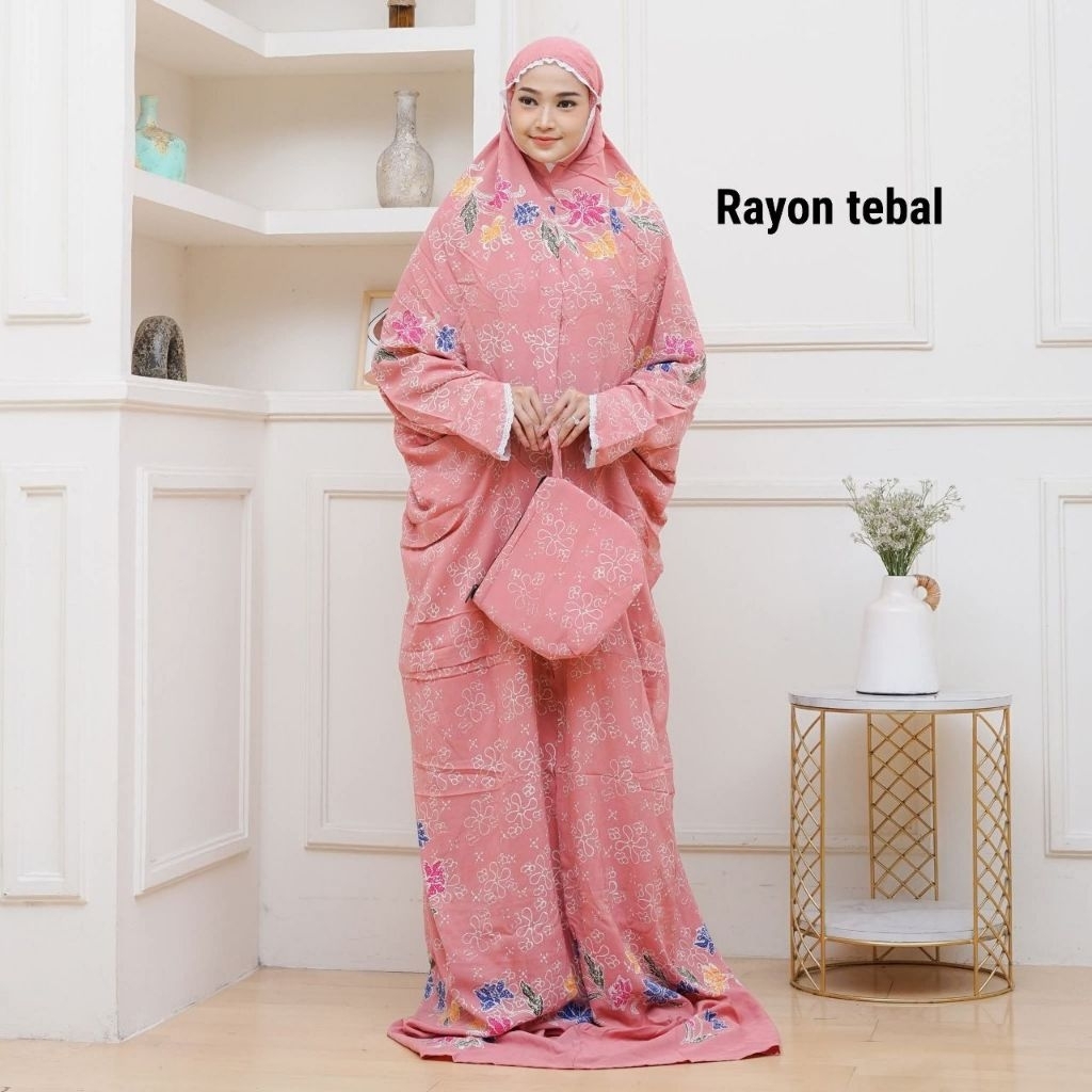 Mukena lajur batik cap