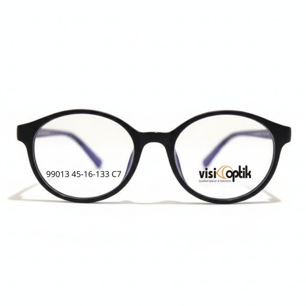 Kacamata Blaz 99013 by Visi Optik | Bingkai Oval | Berwarna Hitam Ungu | Pria & Wanita | Frame Ringa