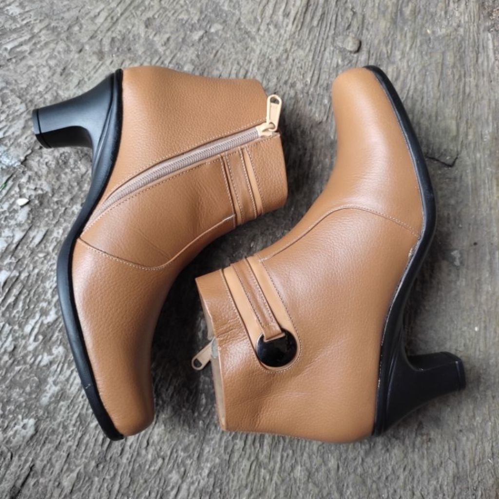 sepatu boots wanita kulit asli 100%#sepatu kulit wanita