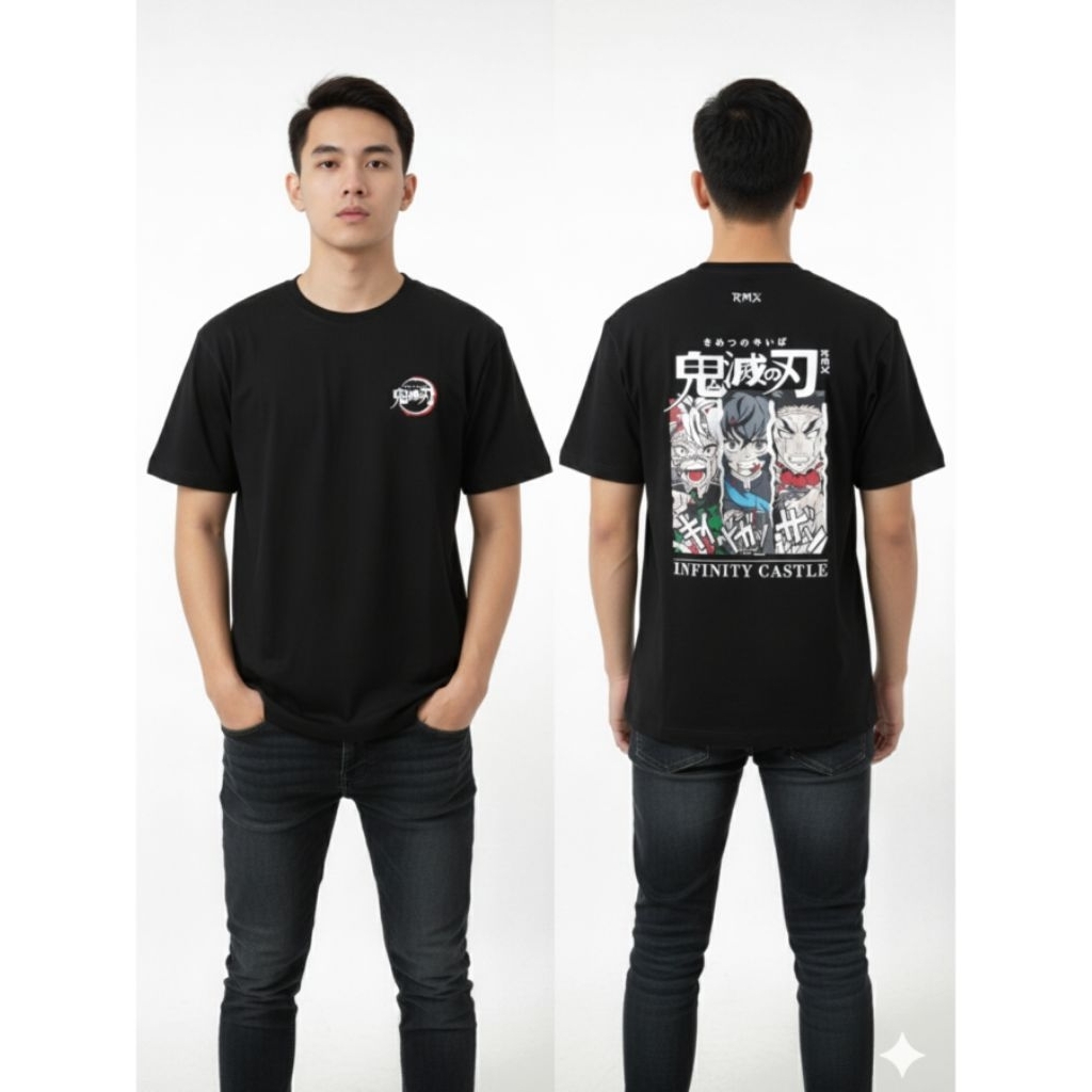 Kaos Remix  Jeans Pria RIXE477P Infinity Castle Hitam Original